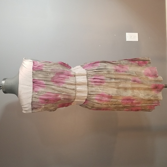 Floral dress.  No label.  Guessing size 7 rose brown - Picture 3 of 11